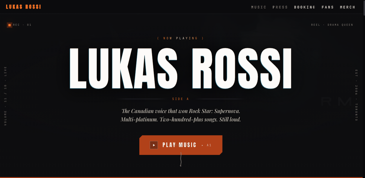 Lukas Rossi Online — site preview